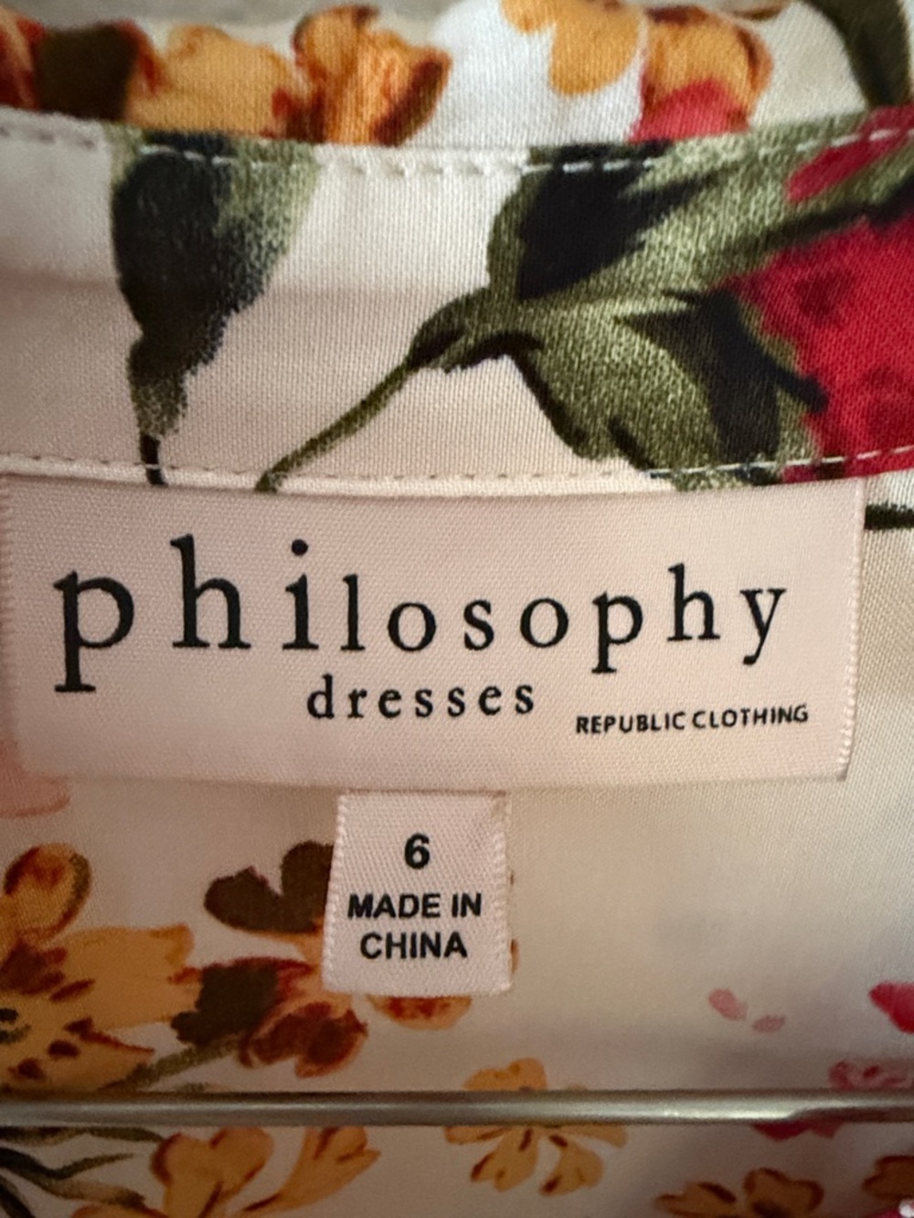 Philosophy Floral Button Down Midi Dress Size 6 - Picture 5 of 7